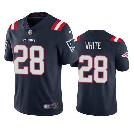 New England Patriots 28 James White Men Nike Navy 2020 Vapor Limited Jersey